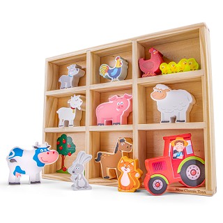 Farm animals in box